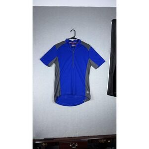 Novara Cycling Shirt Mens Medium Blue‎ Gray Short Sleeve Zip Performance Bike
